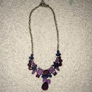 Purple and Navy statement necklace